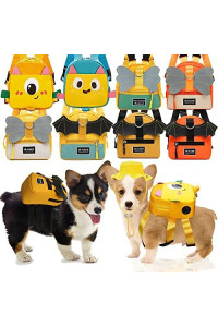 ZaYow Dog Backpack Harness, Dog Carrier Backpacks Cute Adjustable Puppy Backpack for Outdoor Walking Traveling Puppy Bag with D-Ring for Small Medium Dogs