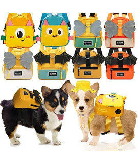 ZaYow Dog Backpack Harness, Dog Carrier Backpacks Cute Adjustable Puppy Backpack for Outdoor Walking Traveling Puppy Bag with D-Ring for Small Medium Dogs