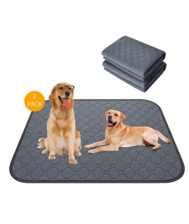 Joexdise 2 Pack Washable Dogs Pee Pads, 48 X 36, Waterproof Reusable Pet Training Pads, Non Slip Dog Bowl Mats With Great Absorption, Reusable Puppy Pee Pads For Floor, Sofa, Potty, Cage, Car-Large