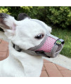 Moiilavin Extra Small Dog Muzzle Xs For Grooming Barking Chewing, Barkless Soft Mesh Muzzles To Prevent Eating Poop Things,Best For Aggressive Dogs (Grey-Pink)