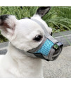 Moiilavin Extra Small Dog Muzzle Xs For Grooming Barking Chewing, Barkless Soft Mesh Muzzles To Prevent Eating Poop Things,Best For Aggressive Dogs (Grey-Blue)