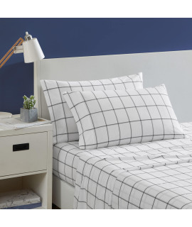 Nautica- Twin Xl Sheet Set, Cotton Percale Bedding Set, Crisp Cool, Lightweight Breathable (Plot Black, Twin Xl)