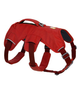 Ruffwear, Web Master, Multi-Use Support Dog Harness, Hiking and Trail Running, Service and Working, Everyday Wear, Red Sumac, Small