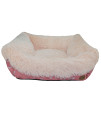 long rich Rectangle Dog Cat Bed, Super Soft Pet Bed for Small/Medium Dog Cats, Fluffy Plush Dog Bed, Anti-Slip Bottom,Machine Washable (Printed Oxford Pink, 16.9" x 13.8" x 7.9")