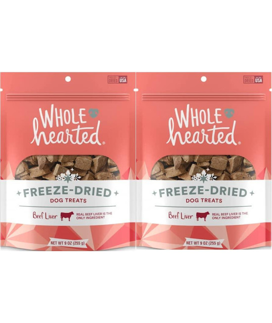 WholeHearted Freeze-Dried Dog Treats (Beef Liver, 2 - 9oz)