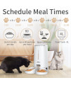 LAPADU Automatic Cat Feeder, Automatic Pet Feeder for Two Cats Dogs, 4L Dry Food Dispenser with Splitter and Two Stainless Bowls,6 Meal Portion Control and Timer Setting, 60 Portions 6 Meals Per Day