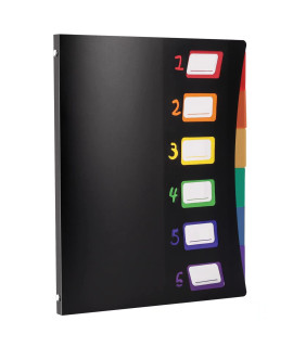 Edufun 6 Pocket Expanding File Folder, File Organizer, Plastic Rainbow Lining, Colored Filing Folder Designed For Home, Office, School