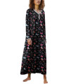 Ekouaer Long Nightgowns For Women Soft Night Gown Long Sleeve Sleepwear Victorian Loungewear Butterfly Print Small