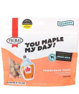 Primal Freeze Dried Pork Maple Dog Treats With Goat Milk, You Maple My Day Training Treats For Dogs, 2 Oz