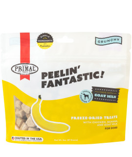 Primal Freeze Dried Chicken Banana Dog Treats With Goat Milk, Peelin Fantasic Training Treats For Dogs, 2 Oz