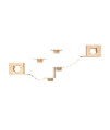 Wooden Cat Wall Tree Wall Board Mounts Cat Jumping Platform with 4 Cat Boards & 2 Cat Condos & 2 Ladders & 1 Cat Scratching Post