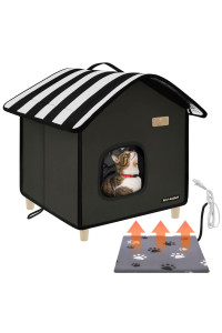 Rest-Eazzzy Cat House, Outdoor Cat Bed, Weatherproof Cat Shelter For Outdoor Cats Dogs And Small Animals (Heat Black M)