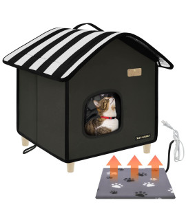 Rest-Eazzzy Cat House, Outdoor Cat Bed, Weatherproof Cat Shelter For Outdoor Cats Dogs And Small Animals (Heat Black M)
