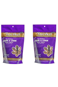 Real Meat Air-Dried Jerky Treats, Free-Range, All-Natural (Lamb & Liver, 2PK-12oz)