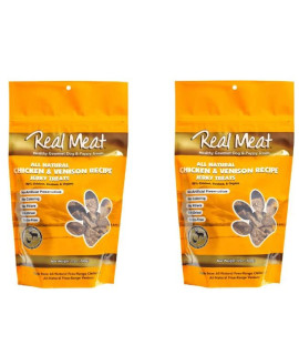Real Meat Air-Dried Jerky Treats, Free-Range, All-Natural (Chicken & Venison, 2PK-12oz)