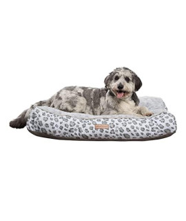 Modern Threads - Luxury Dog Bed - Orthopedic Memory Foam Soft Plush Pillow Bed for Medium to Large Dogs - Machine Washable - Pamper Your Pet with Cozy Beds - Cheetah Grey