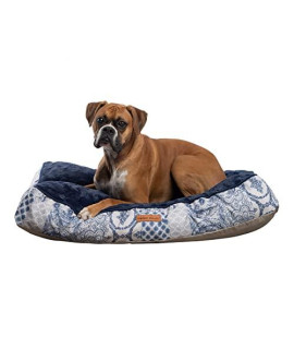 Modern Threads - Luxury Dog Bed - Orthopedic Memory Foam Soft Plush Pillow Bed for Medium to Large Dogs - Machine Washable - Pamper Your Pet with Cozy Beds - Blue