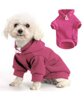 Cnarery Dog Hoodie Pet Clothes, Soft And Warm Dog Sweater With Leash Hole, Dog Winter Coat, Cold Weather Clothes For Small Medium Dogs (Medium(Chest 15 In), Pink)