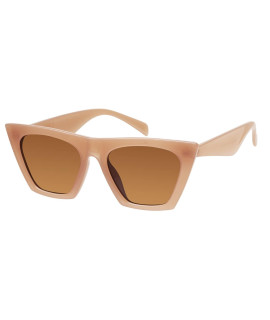 Mosanana Cat Eye Sunglasses For Women Trendy Square Cateye Beige Retro Cool Vintage Fashion 90S Cute Funky Aesthetic Ladies Small Face Chunky Unique Stylish Petite Indie Sexy Frame 2023 Sharp Shine
