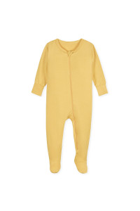 Gerber Unisex Baby Toddler Buttery Soft Snug Fit Footed Pajamas With Viscose Made From Eucalyptus, Yolk Yellow, 18 Months