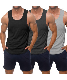 Kawata Mens Workout Tank Top Quick Dry Gym Muscle Tees Fitness Bodybuilding Sleeveless T Shirts