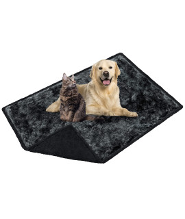 PetAmi Fluffy Waterproof Dog Blanket | Faux Fur Pet Fleece Shag Throw for Dogs and Cats | Fuzzy Furry Soft Plush Sherpa Throw Furniture Protector Sofa Couch Bed (Tie-Dye Black, 40x60)