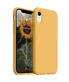 Aotesier Iphone Xr Case,Ultra Slim Fit Silicone Cover With Full Body Protection Anti-Scratch Shockproof Case Compatible With Iphone Xr (Honey Yellow)