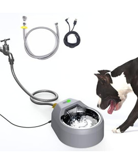 AUKL Dog Water Bowl Dispenser Auto Filling Dog Faucet Waterer Connects to Garden Hose