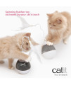 Catit PIXI Spinner, Treat Dispensing Cat Toy, Silver