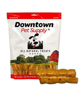 6-12 inch Big Thick Beef Cheek Roll Chew by Downtown Pet Supply - Naturally Flavored Large Rolls Treat - Healthy Bully Stick Alternative for Joint Support and Teething - Peanut Butter, 5 Pack