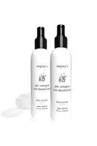 Begleyas Natural Pet Cologne And Deodorizer - Premium Essential Oil Scented Dog Body Spray And Cat Perfume - Dog Grooming Spray And Pet Odor Eliminator - Cat Cologne Mist, Dog Cologne Spray Long Lasting - 8 Oz, Baby Powder, 2 Pack