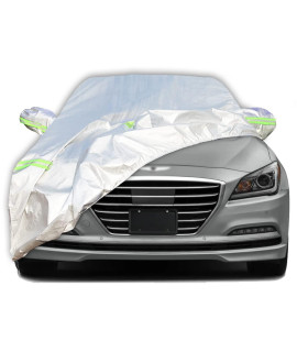 Auqdd 6-Layers Premium Sedan Car Cover Waterproof All Weather Weatherproof Uv Sun Protection Snow Dust Storm Resistant Outdoor Exterior Custom Form-Fit Full Padded Car Cover With Straps 197-208 K4