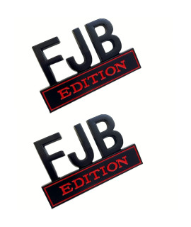 2 Pcs Fjb Edition Emblem,Fjb Car Emblem 3D Car Metal Sticker Letter Badge Decal,For Various Cars Motorcycle Notebook Usual Supplies(Black Red)