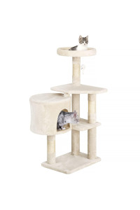BestPet Cat Tree 36 inch Tall Scratching Toy Activity Centre Cat Tower Cat Condo Multi-Level Furniture Scratching Posts for Indoor Cats,Beige