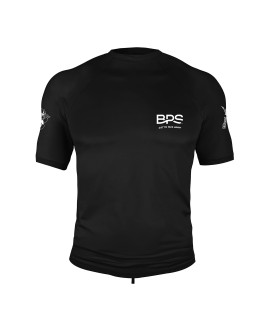 Bps Mens Short Sleeves Rashguard With Spf30+ (Black, 2X-Large)
