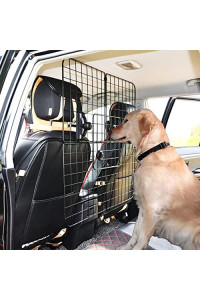 TUMFUZZ Dog Car Barrier for Cars, SUV's,Vehicles, & Trucks,Which can be Used in The Front Seat or Rear Seat of The Vehicle, Adjustable Large Pet Divider, Heavy-Duty Wire Mesh,Foldable Pet Guard Mesh