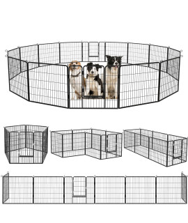 Tavata Heavy Duty Metal Dog Playpen Dog Fence For Outdoor, 816 Panels 243240 Height Rustproof Dog Fence With Doors, Pet Fence For Largemediumsmall Dogs, Pet Playpen For Yard,Camping