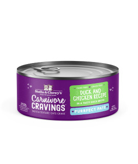 Stella Chewyas Carnivore Cravings Purrfect Pate Cans - Grain Free, Protein Rich Wet Cat Food - Duck Chicken Recipe - (28 Ounce Cans, Case Of 24)