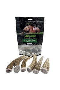 Deluxe Naturals Elk Antler Chews For Dogs Naturally Shed Usa Collected Elk Antlers All Natural A-Grade Premium Elk Antler Dog Chews Product Of Usa, 6-Pack Medium Whole