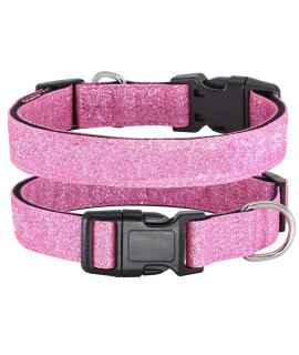Tdtok Glittering Bling Dog Collar, Comfy & Durable Dog Collar For Small Medium Large Dogs With Eco-Friendly Plastic Buckle, Adjustable Stylish Nylon Dog Collars, Fit Necks: 98-224Aa