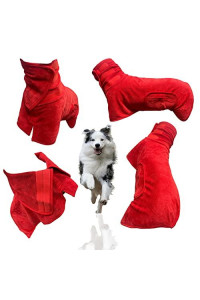 DcOaGt Dog Towel Dog Bathrobe for Fast Drying Dog, Dog Bath Robe for XL-Large Dog ,Microfibre Absorbent Dog Cat Pet Quick Drying Coat Wrap,Red