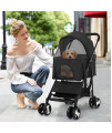 BestPet Pet Stroller Premium 3-in-1 Multifunction Dog Cat Jogger Stroller for Medium Small Dogs Cats Folding Lightweight Travel Stroller with Detachable Carrier,Black