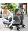 BestPet Pet Stroller Premium 3-in-1 Multifunction Dog Cat Jogger Stroller for Medium Small Dogs Cats Folding Lightweight Travel Stroller with Detachable Carrier,Grey