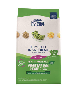 Natural Balance Limited Ingredient Small Breed Adult Dry Dog Food With Vegan Plant Based Protein And Healthy Grains, Vegetarian Recipe, 12 Pound (Pack Of 1)