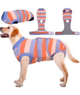 Kuoser Recovery Suit For Dogs Cats After Surgery, Pet Recovery Onesie Calming Shirt Dog Abdominal Wounds Bandages, Anti-Licking Pet Surgical Snugly Suit, Substitute E-Collar & Cone