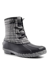 Aleader Winter Boots For Women Waterproof Duck Snow Boots Insulated With Zip For Cold Weather Rain Blackgrey 7 B(M) Us