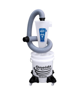 Oneida Air Systems Dust Deputy 25 Deluxe Cyclone Separator Kit With Caster Mounts And Collapse-Proof Bucket For Wetdry Shop Vacuums (Dd 25 Deluxe 5-Gal)
