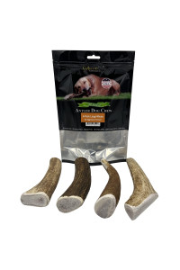 Deluxe Naturals Elk Antler Chews For Dogs Naturally Shed Usa Collected Elk Antlers All Natural A-Grade Premium Elk Antler Dog Chews Product Of Usa, 4-Pack Large Whole