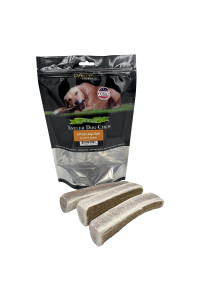 Deluxe Naturals Elk Antler Chews For Dogs Naturally Shed Usa Collected Elk Antlers All Natural A-Grade Premium Elk Antler Dog Chews Product Of Usa, 3-Pack Pack Large Split