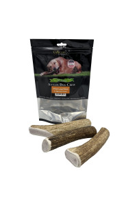 Deluxe Naturals Elk Antler Chews for Dogs | Naturally Shed USA Collected Elk Antlers | All Natural A-Grade Premium Elk Antler Dog Chews | Product of USA, 3-Pack Large Whole